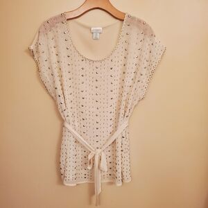 MOTHERHOOD Sheer Studded Top SIZE M